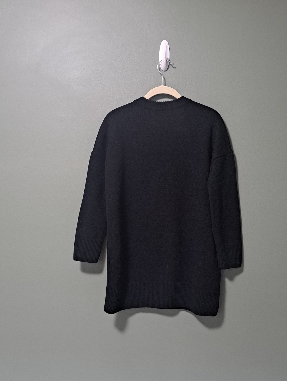 Sezane Mathie 100% Merino Wool Dress Black Medium NWOT - Picture 3 of 7